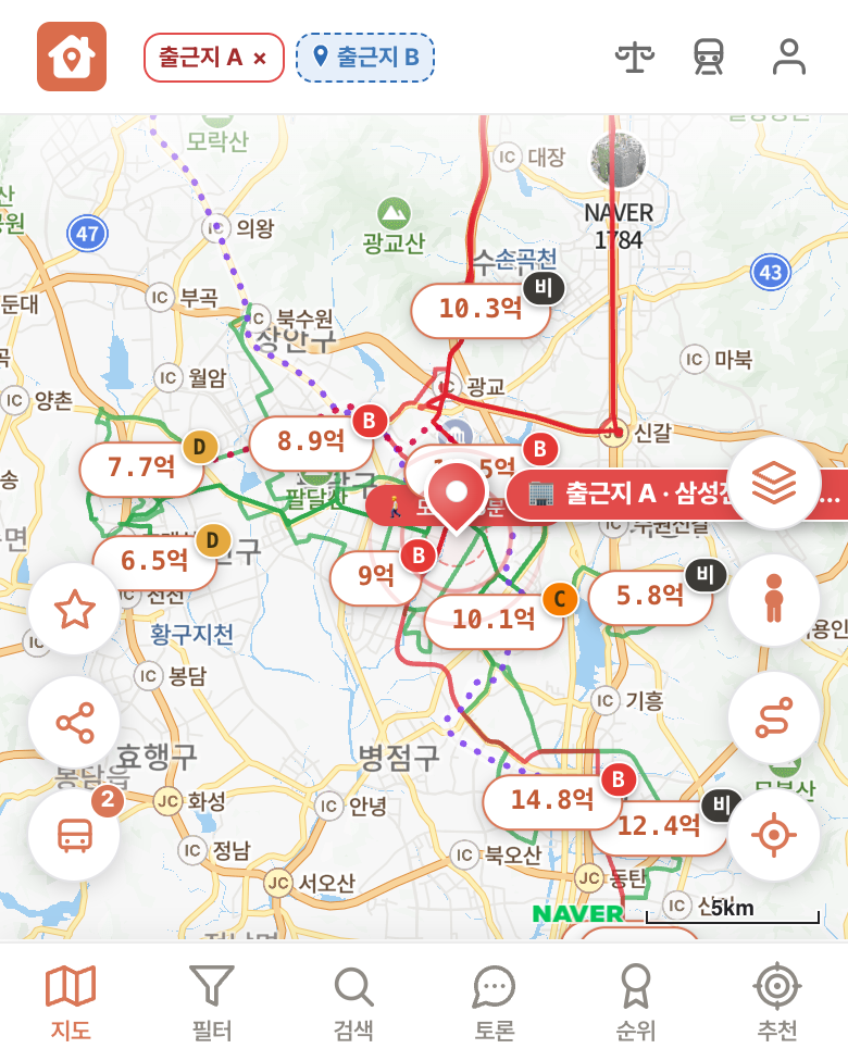 딱집 삼성전기 수원 본사 화면