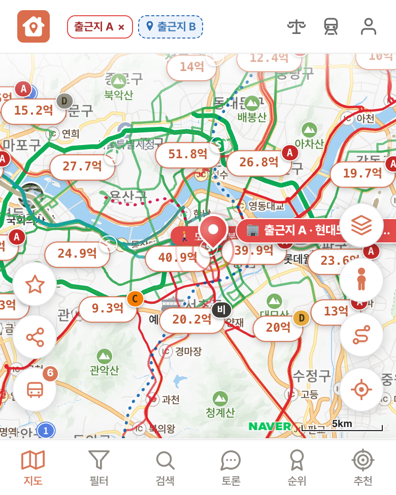 딱집 현대모비스 강남 본사 화면