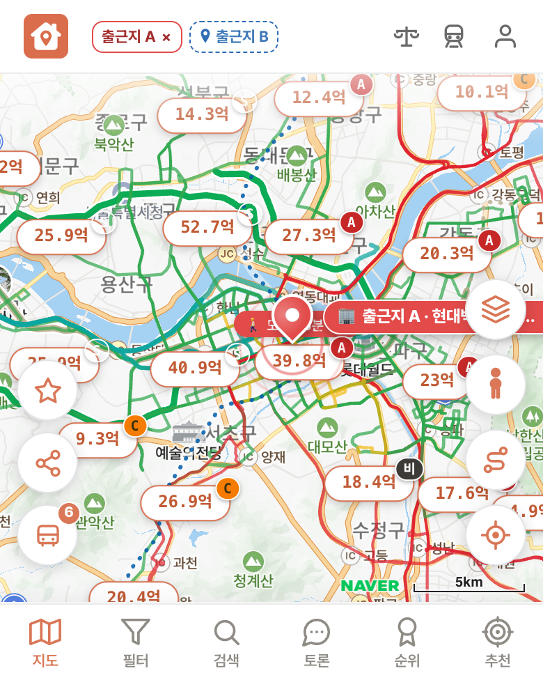 딱집 현대백화점 압구정 본사 화면