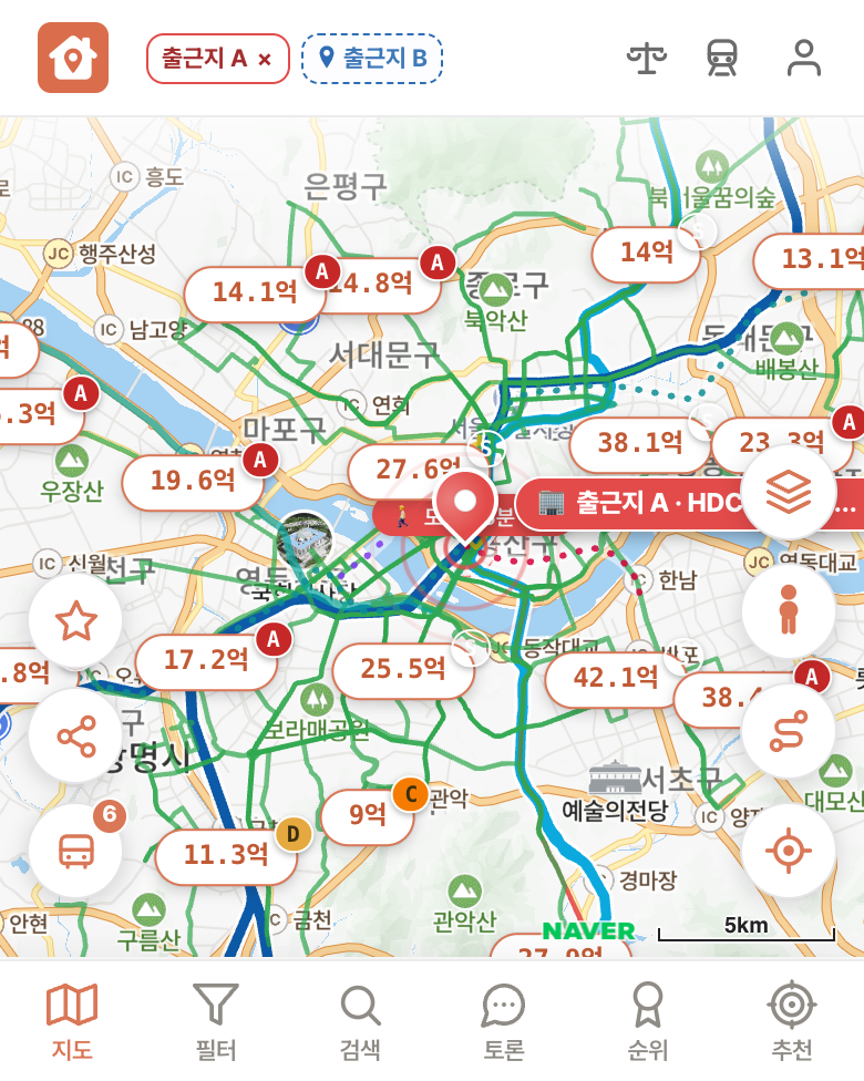 딱집 HDC현대산업개발 용산 화면